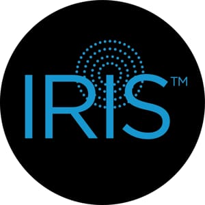Graphic logo of Mycronic's IRIS technology
